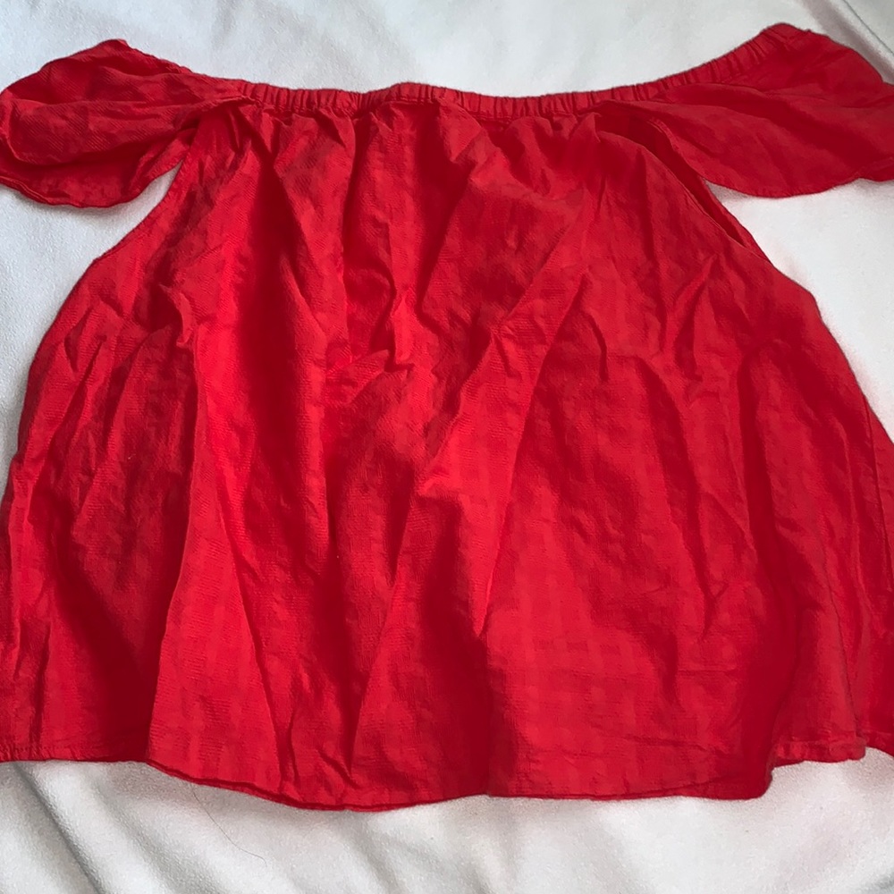 💕 2/$20 J Crew size extra large coral off the shoulder top